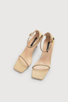 MAVEN - Somi Diamond Beige Heels รองเท้าส้นกริช