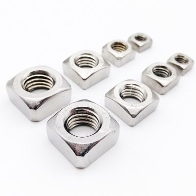 20/100pcs High Quality M3 M4 M5 M6 M8 M10 M12 DIN557 GB39 304 A2 Stainless Steel Metric Threaded Square Nut Foursquare Quadrate Nails  Screws Fastener