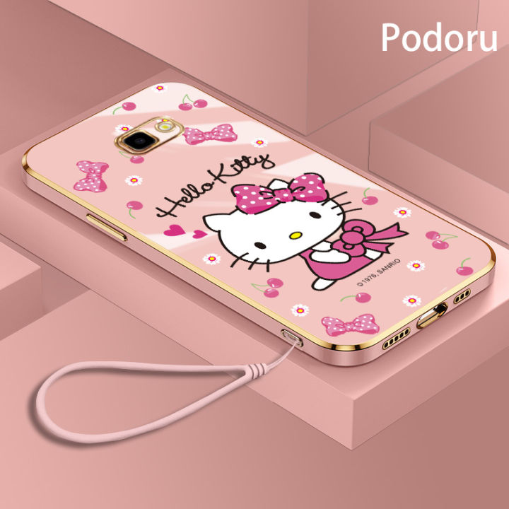 เคส-samsung-j4บวก2018-j4-prime-เรียบง่ายสุดหรูชุบทองเคสโทรศัพท์-hello-kitty-เคสซิลิโคน-tpu-แบบนิ่ม