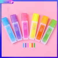 LOVOKK 6Pcs/Pack เขียนด้วยลายมือ ปากกาไฮไลท์ กราฟฟิตี ลงชื่อเข้าใช้ ปากกามาร์กเกอร์ คุณภาพสูงมาก มาร์กเกอร์ ปากกาฟลูออเรสเซนต์ โรงเรียนในโรงเรียน