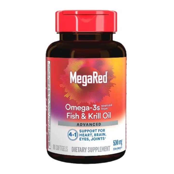 MegaRed Omega3s Fish & Krill Oil Advanced 4 In 1 Dietary Supplement