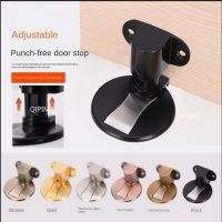 1pcs Mounted Self Adhesive Door Stop Holder Magnet Door Stops Magnetic Door Stopper Punching Sticker Stainless Steel Floor Door Hardware Locks