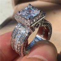 แหวนแลป3ct 925แหวนสเตอร์ลิงเครื่องประดับแหวนแต่งงานแหวนหมั้นสำหรับผู้หญิงผู้ชายงานปาร์ตี้