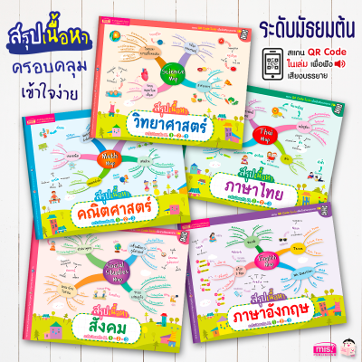 หนังสือสรุปเนื้อหาระดับมัธยมต้น ม.1-2-3 (ซื้อแยกเล่มได้)