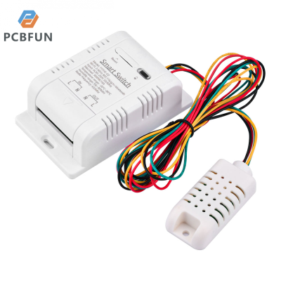 pcbfun Remote Tombol WIFI AC85-250V 16A สวิตช์รีเลย์ไร้สายเข้ากันได้กับ Alexa Google Home ฟังก์ชันจับเวลา