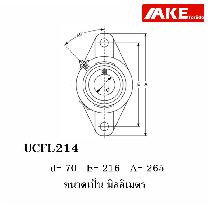 ucfl-214-ตลับลูกปืนตุ๊กตา-สำหรับเพลา-70-มม-bearing-units-uc214-f214-ucfl214-จัดจำหน่ายโดย-ake-tor-do