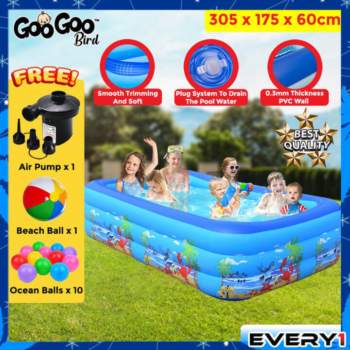 GooGoo Bird 3.05M 3 Layer Inflatable Swimming Pool Beach Crab Cartoon ...