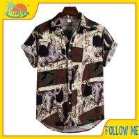 Men Casual Shirts Fashion Hawaiian Printed Short-sleeve Beach Shirts Holiday Floral Streetwear Plus Size Shirts wnd