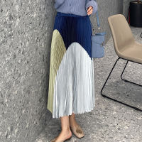 Fashionable Pleated Skirt 2022 Spring And Autumn Fashion Niche Lightly Mature Pleated Skirt High Waist A- Line Slimming Mid-Length