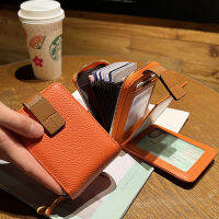 ชุดใบขับขี่มีจำนวนมากความจุขนาดใหญ่สไตล์ฝรั่งเศสใหม่ togo กระเป๋าใส่บัตรหนังวัวแบบทูอินวันสำหรับผู้หญิง -