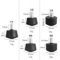 KNQ12 กันลื่น ขาตั้งกล้องยาง สกรู M8 3/8 1/4นิ้ว แผ่นรองพื้นขาเดียว สากล ที่ยึดเท้า แผ่นรองขาขาตั้งกล้อง Andoer/Benro/GITZO/Manfrotto