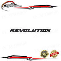 โลโก้ "REVOLUTION" สูง2.5เซน สีดำด้าน Toyota, Ford, Mitsubishi, Mazda, Nissan, Isuzu Hilux Ranger L200 Frontier D-Max ขนาด 2.5x35x0.5 จำนวน 1 Set ปี 2000 - 2019 มีบริการเก็บเงินปลายทาง