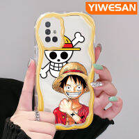 YIWESAN เคสปลอกสำหรับ Samsung Galaxy A72 4G A72 5G,A71เคสโทรศัพท์โปร่งใสกรอบลายการ์ตูนลูฟี่สีสันสดใสขอบเป็นลอนเนื้อครีมปลอกอ่อนกันกระแทกป้องกันเลนส์กล้องเคสใส