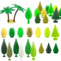 MOC Plants Accessories Bricks 3471 2435 6064 3778 City House Trees Pine Prickly Bush Green Grass Military Building Bricks Toys