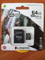 THK เมมกล้อง เมมโมรี่การ์ด Kingston 64GB MicroSDXC Class 10 100r/10w MB/s Memory Card + SD Adapter