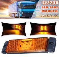 1/4Pcs 4 LED รถด้านข้าง Marker Light Amber Side Marker โคมไฟด้านหลังไฟเตือนตำแหน่งโคมไฟ10V-24V สำหรับรถพ่วงรถบรรทุก Van