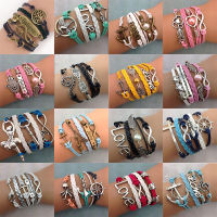 20pcslot Vintage Multilayer ided Leather celets Bangles For Women Mix Style Fashion Jewelry Party Gifts