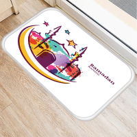 Ramadan or Eid Gift Bath Entrance Door Mat Islamic Prayer Mat Star And Crescent Pattern Bedroom Non-Slip Coral Velvet Car Rug