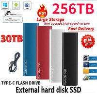 256TB 64TB HD ฮาร์ดไดรฟ์ภายนอกความเร็วสูงแบบพกพา SSD 8TB อุปกรณ์มือถือ Type-C อินเตอร์เฟซ30TB Solid State Disk สำหรับแล็ปท็อป