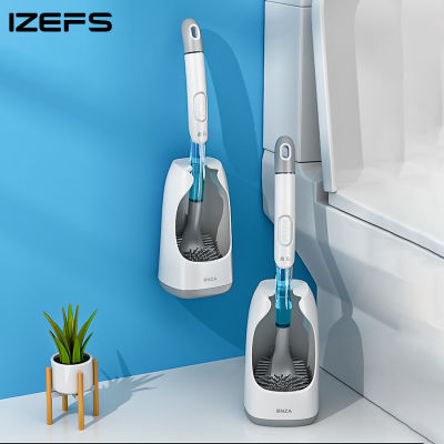 IZEFS Silicone Bathroom Toilet Brush Wall-mounted Cleaning Brush WC No Dead Corners Home Cleaning Tools Bathroom Accessories Set