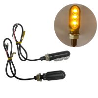 2pcs 3 leds Motorcycle Indicators Mini LED Turn Signal Light Flasher Amber signal lamp Blinker Motorbike Accessories