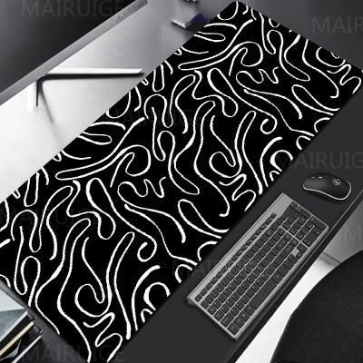 แผ่นรองเมาส์ศิลปะ เครื่องเกมคอนโซลสีดำและสีขาวพื้นผิวเมาส์ Mat อุปกรณ์เกมแผ่นรองเมาส์ XXL แผ่นรองโต๊ะ Rug Surface สำหรับเมาส์คอมพิวเตอร์ 400X900