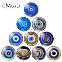 Turkish Greek evil eyes 12mm/16mm/18mm/25mm Round photo glass cabochon demo flat back Making findings