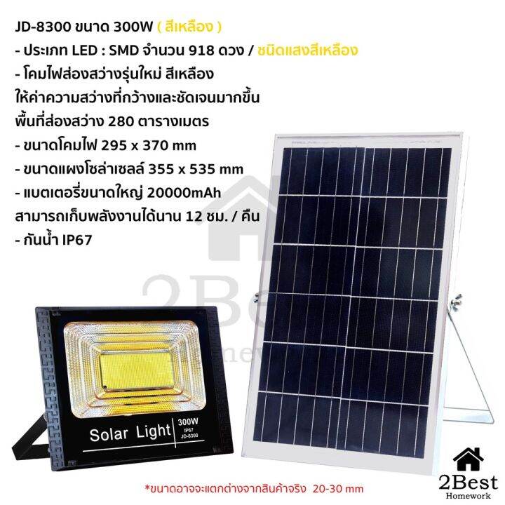 300w-solar-light-แสงสีเหลือง-ไฟโซลาเซลล์-สปอร์ตไลท์-solar-cell-กันน้ำ-ip67-โคมไฟพลังงานแสงอาทิตย์-แผงโซล่า-ไฟโซล่าเซลล