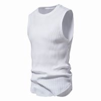 2023 Summer Thread Tank Top Mens Wide Shoulder Loose Fit Fit Sports Fitness Cut Sleeve Bottom Sleeveless T-shirt Sweetheart