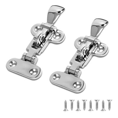Marine Grade Boat Door Hatch Anti-Rattle Latches, Stainless Steel Boat Hinges, Boat Hinges, Solid Construction, Lockable(2 PCS)