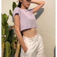 Pela.bkk - Mellow Crop top สีม่วง Lavender