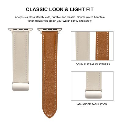 △✼ Leather Color Match for apple watch ultra 8 7 6 5 4 3 SE Strap Magnetic Buckle iwatch Series 49mm45mm44mm41mm band Accessories