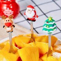 5 Pcs Cartoon Christmas Food Picks Reusable Party Toothpicks Tableware Drop Shipping