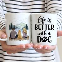 Couple and Dogs Man Women Personalized Mug Custom Made Stoneware Coffee Mugs Cups Gift for Family DIY 1115Oz R2060