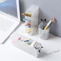 【Ready Stock】 ✖ C13 Ins Style Desk Storage Box Creative Oblique Insertion Pen Holder Stationery Organizer Office Pencil Holder Makeup Brush Container