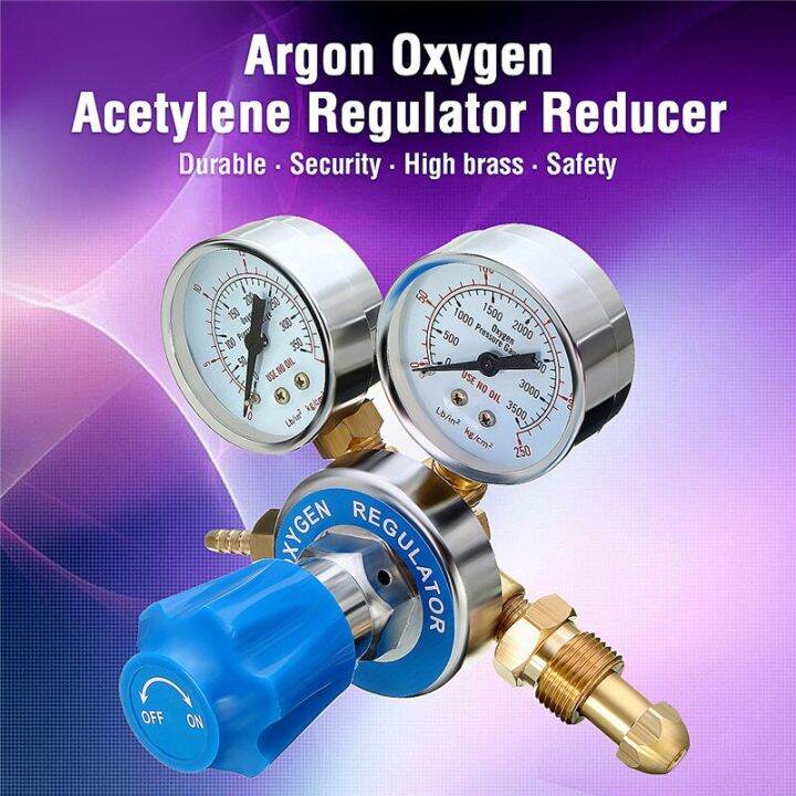 Argon Oxygen/Acetylene Regulator Reducer Mig Flow Meter Pressure Gas Solid Brass Welding Fit