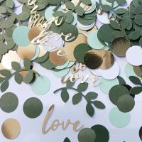 hot【cw】 100PCS Leaves Round Paper for Wedding Birthday Decorations Table Scatter Supply