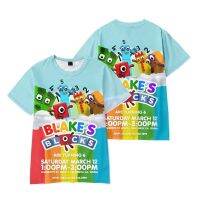 Kids Summer Anime Numberblocks Cartoon Print T-Shirt 4-14Y Toddler Youth Boys Girls Short Sleeve Tees Kids Outfits Tops Clothes