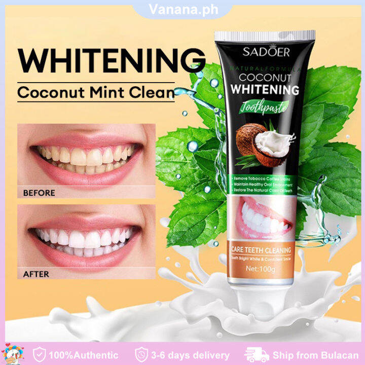 Teeth Whitening Black Toothpaste Natural Organic Coconut Whitener Tooth