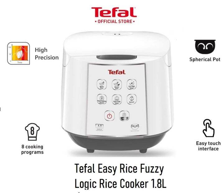 Tefal Easy Rice Fuzzy Logic Rice Cooker 1.8L RK7321 (10 Cups) | Lazada