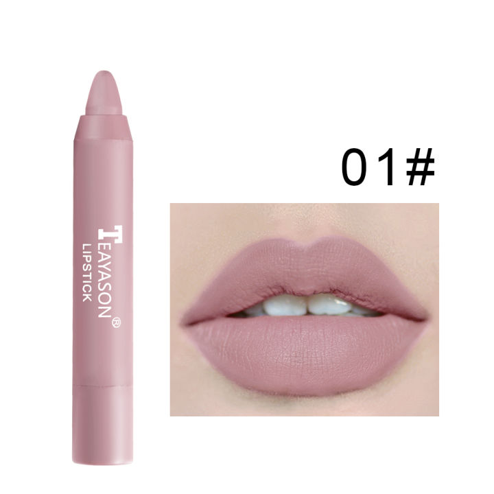 12 Colors Velvet Matte Lipstick Cosmetics Waterproof Long Lasting Nude Lipstick Non Sticky Lip Balm Durable Brown Lip Tint Pen