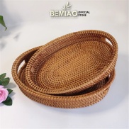 Tray rattan Oval with handle tea tray tray decoration for bread