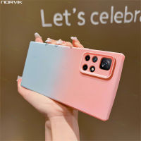 NORVIK เคส Xiaomi POCO M4 Pro 5G/Redmi 5G Note11S สีลูกกวาดแบบไล่ระดับสีแบบเคลือบด้านนอกเคสโทรศัพท์สีแฟชั่นซิลิโคน TPU นิ่ม N23-D1เคสกันกระแทก