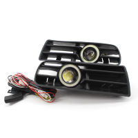 1 Pair Auto Car Fog Light Angel Eyes Lamp LED Running Fog Light With Front Bumper Grilles Replacement For Golf 4 1998-2004