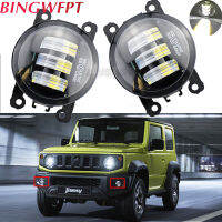 1คู่ LED ไฟทำงานกลางวันสำหรับ Suzuki Jimny 2018 2019 2020 Jimny JB43 1998-2017เลนส์ไฟตัดหมอกโคมไฟอุปกรณ์เสริมในรถยนต์