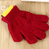 [COD] Chenille เด็กฤดูหนาวสีพื้นอบอุ่นสีพื้นถุงมืออะคริลิค Christmas Gift