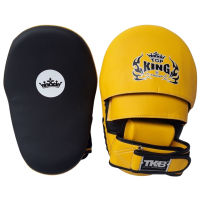 Top King focus mitts TKFME Black-Yellow for Training Muay Thai MMA K1 เป้ามือท็อปคิงส์ แบบโค้ง ดำ-เหลือง สำหรับเทรนเนอร์ ในการฝึกซ้อมนักมวย