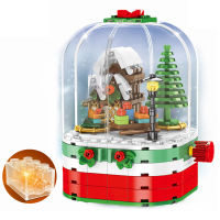 SEMBO 601090 Christmas Rotating House Bricks Santa Claus Dust Cover Building Blocks Childrens Educational Toys Christmas Gifts