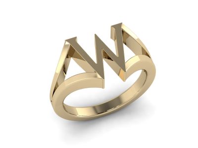 แหวนตัวอักษร W ทองคำ 14KT
