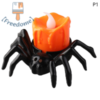 【Freedome】 โคมไฟฟักทองฮาโลวีนแบบ LED, เทียนอิเล็กทรอนิกส์ไฟชาเครื่องประดับโต๊ะสำหรับงานแต่งงานของขวัญตกแต่งบ้าน